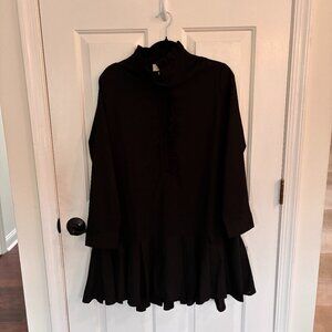 Tuckernuck Black Crepe Callahan Shirt Dress Large